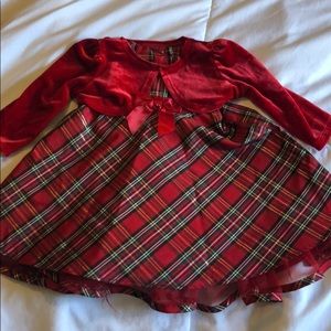 2pc Adorable Baby Girl Christmas Dress EUC